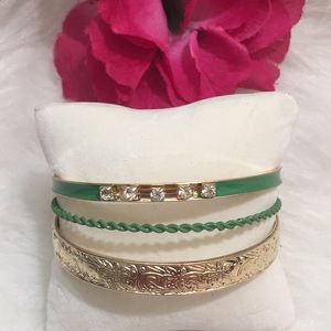 🌹Palm Beach Green Plated Stackable Bangles